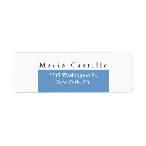 Plain Elegant Blue Grey White Minimalist Design Label