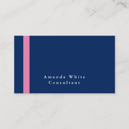 Plain Elegant Blue Pink Professional Modern Business Card