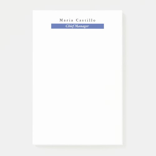 Plain Elegant Blue White Minimalist Design Post_it Notes