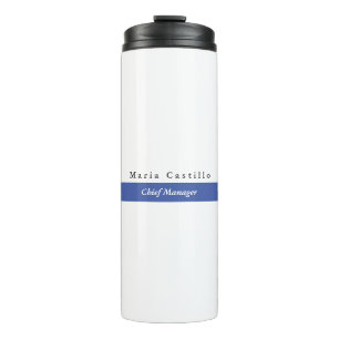 Plain Elegant Blue White Minimalist Design Thermal Tumbler