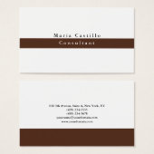 Plain Elegant Brown White Minimalist Profile Card (Front & Back)