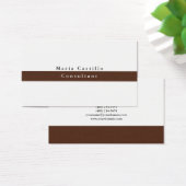 Plain Elegant Brown White Minimalist Profile Card (Desk)