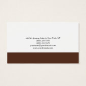 Plain Elegant Brown White Minimalist Profile Card (Back)