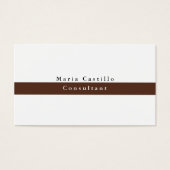 Plain Elegant Brown White Minimalist Profile Card (Front)