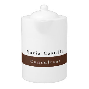 Plain Elegant Brown White Minimalist Teapot