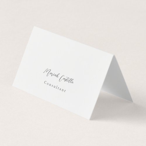 Plain Elegant Calligraphy Script Minimalist Design Business Card