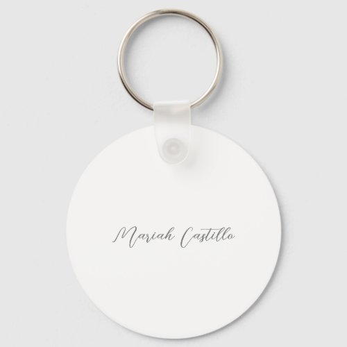 Plain Elegant Calligraphy Script Minimalist Name Keychain