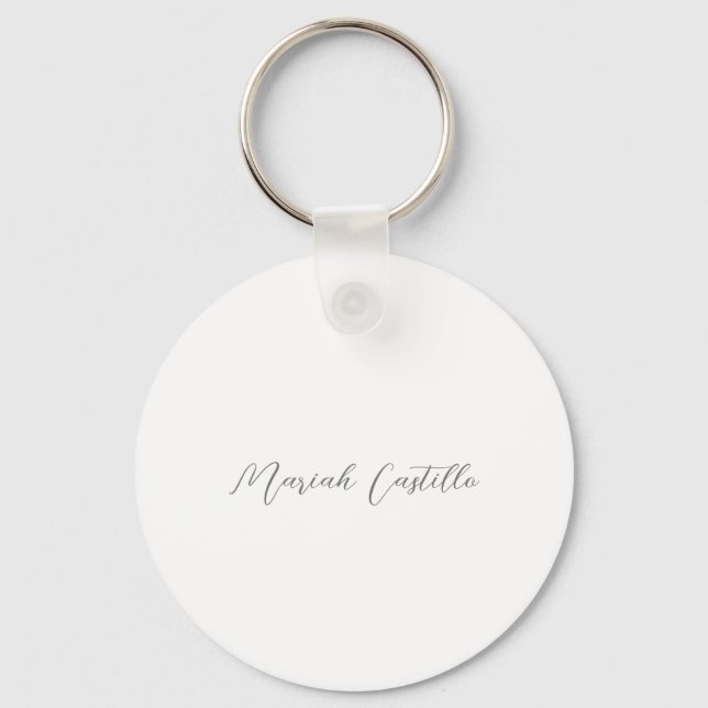 Plain Elegant Calligraphy Script Minimalist Name Keychain (Front)