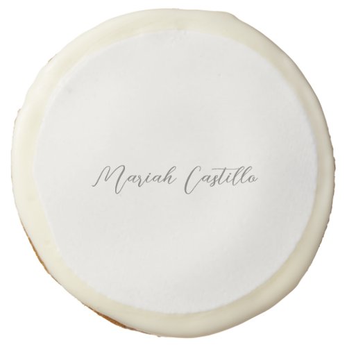 Plain Elegant Calligraphy Script Minimalist Name Sugar Cookie