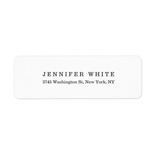 Plain Elegant Classical Black White Minimalist Label