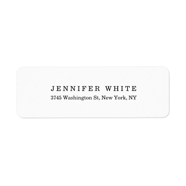 Plain Elegant Classical Black White Minimalist Label (Front)