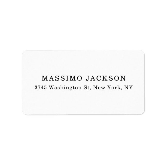 Plain Elegant Classical Black White Minimalist Label (Front)
