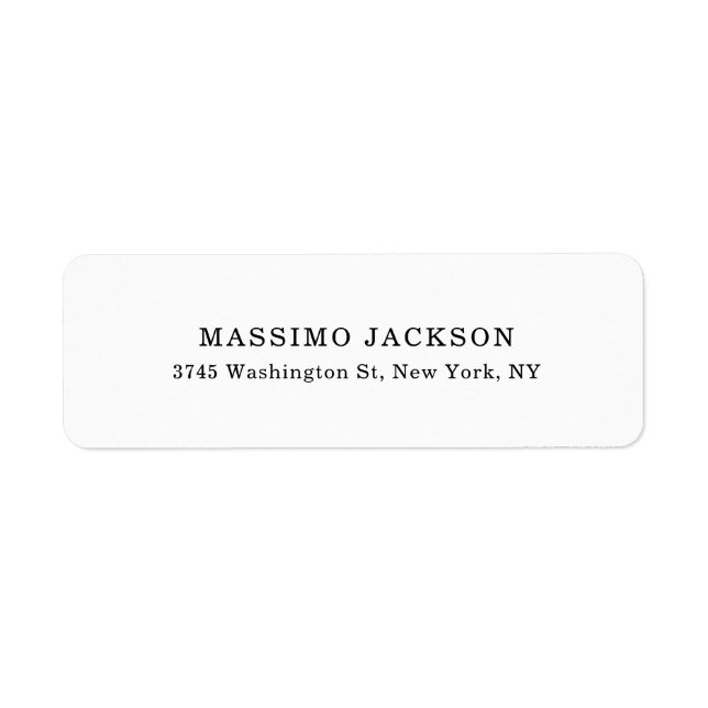 Plain Elegant Classical Black White Minimalist Label (Front)