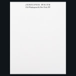 Plain Elegant Classical Black White Minimalist Letterhead<br><div class="desc">This template can be customized to meet all professional occupations.</div>