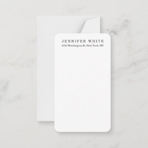 Plain Elegant Classical Black White Minimalist Note Card