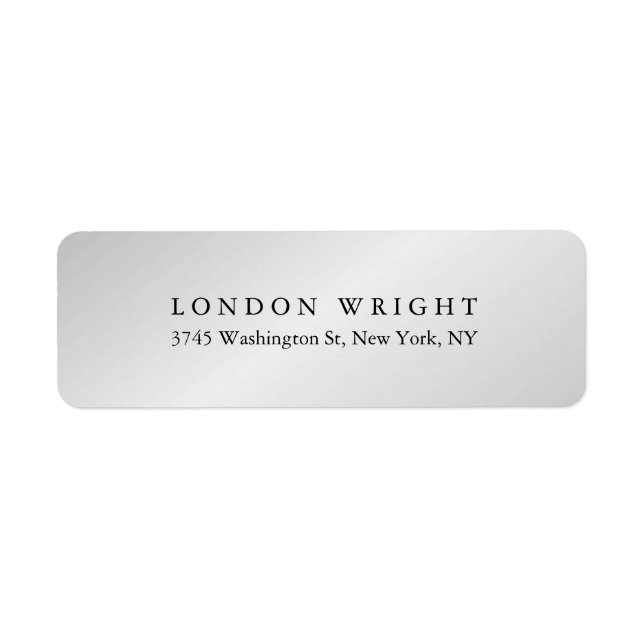 Plain Elegant Classical Simple Modern Grey Baggage Label (Front)
