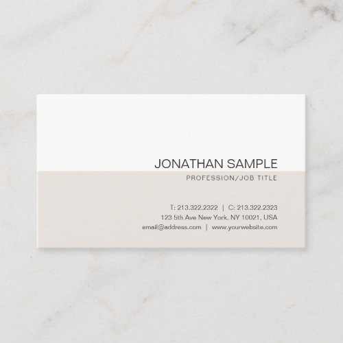 Plain Elegant Colors Sleek Professional Modern Business Card