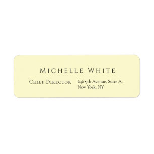  Plain Elegant Cream Color Professional Modern Label