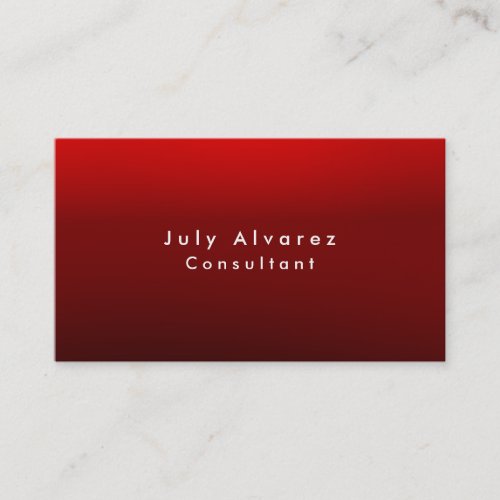 Plain Elegant Dark Red Brown Minimalist Business Card