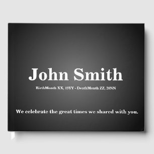 Plain, Elegant Funeral/Memorial Guest Book