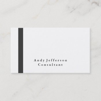 Plain Elegant Grey White Professional Modern Business Card by hizli_art at Zazzle