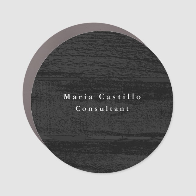 Plain Elegant Grey Wood Minimalist Modern Car Magnet (Front)