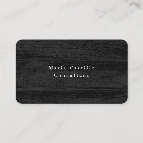 Plain Elegant Grey Wood Texture Minimalist Modern Business Card