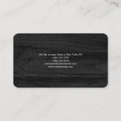 Plain Elegant Grey Wood Texture Minimalist Modern Business Card (Back)