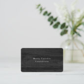 Plain Elegant Grey Wood Texture Minimalist Modern Business Card (Standing Front)