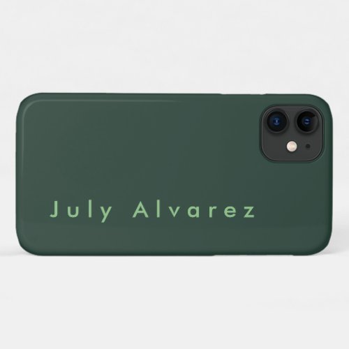 Plain Elegant Greyish Green Minimalist iPhone 11 Case