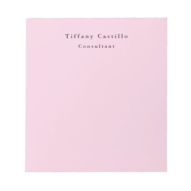 Plain Elegant Light Pink Simple Minimalist Modern Notepad (Front)