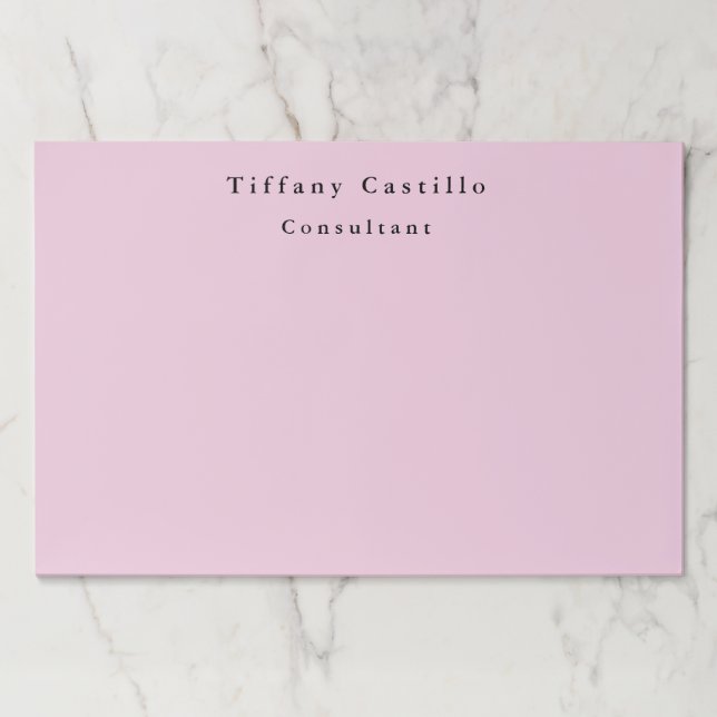 Plain Elegant Light Pink Simple Minimalist Modern Paper Pad (Front)