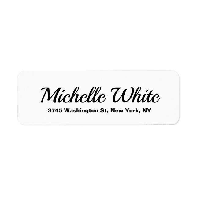 Plain Elegant Minimalist Black & White Bold Retro Label (Front)