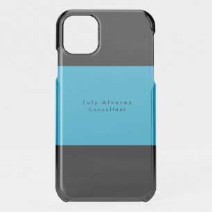 Plain Elegant Minimalist Blue Black iPhone 11 Case