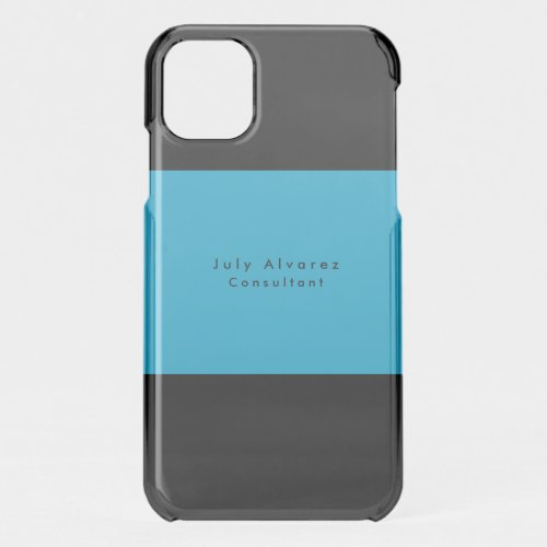 Plain Elegant Minimalist Blue Black iPhone 11 Case