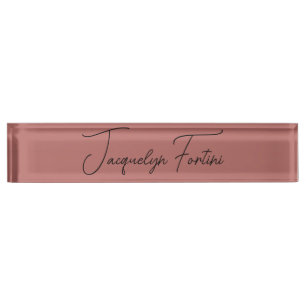 Plain Elegant Minimalist Calligraphy Script Name Desk Name Plate