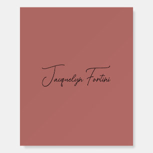 Plain Elegant Minimalist Calligraphy Script Name Foam Board