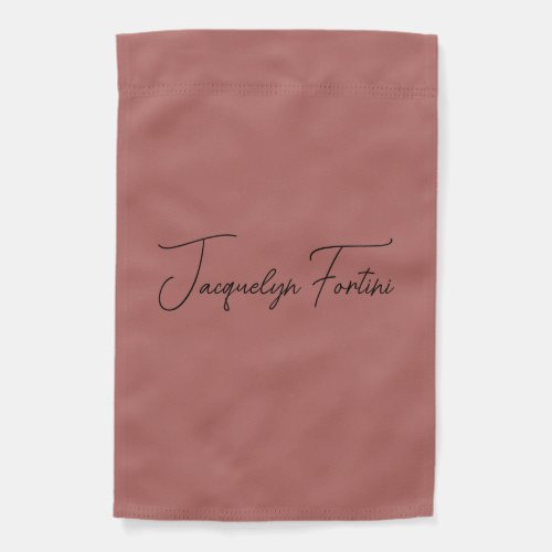 Plain Elegant Minimalist Calligraphy Script Name Garden Flag