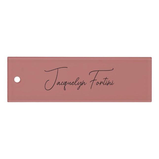 Plain Elegant Minimalist Calligraphy Script Name Ruler (Front)
