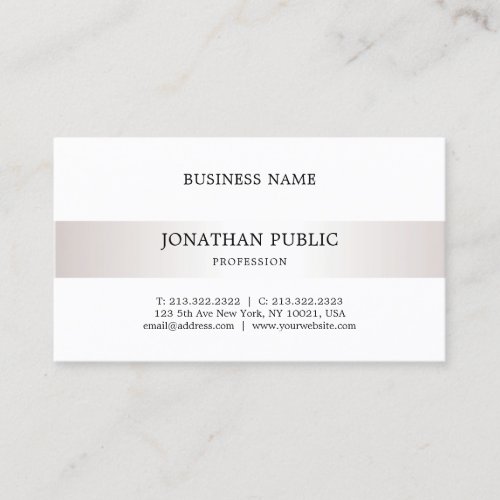 Plain Elegant Minimalist Design Modern Trendy Business Card