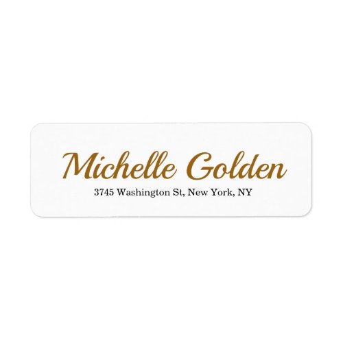 Plain Elegant Minimalist Golden Brown White Retro Label