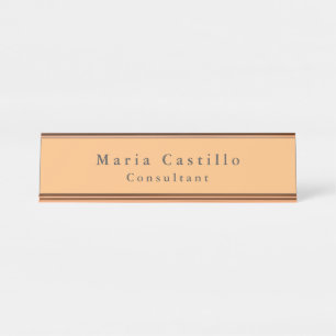 Plain Elegant Minimalist Modern Desk Name Plate