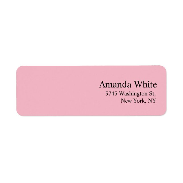 Plain Elegant Minimalist Modern Feminine Pale Pink Label (Front)