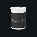 Plain Elegant Minimalist Modern Names Calligraphy Beverage Pitcher<br><div class="desc">Simple grey,  modern,  minimalist design. This template can be customized to meet all professional occupations.</div>