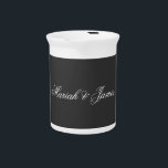 Plain Elegant Minimalist Modern Names Calligraphy Beverage Pitcher<br><div class="desc">Simple grey,  modern,  minimalist design. This template can be customized to meet all professional occupations.</div>