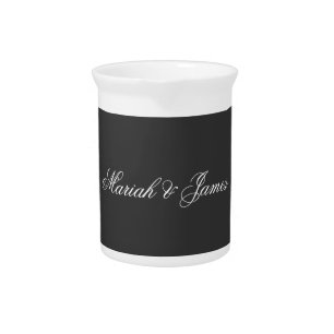 Plain Elegant Minimalist Modern Names Calligraphy Beverage Pitcher
