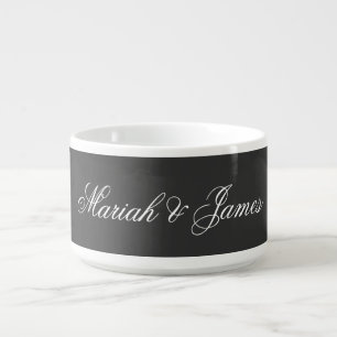 Plain Elegant Minimalist Modern Names Calligraphy Bowl
