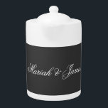 Plain Elegant Minimalist Modern Names Calligraphy Teapot<br><div class="desc">Simple grey,  modern,  minimalist design. This template can be customized to meet all professional occupations.</div>