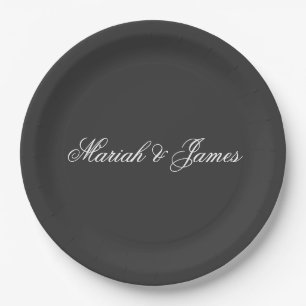 Plain Elegant Minimalist Modern Paper Plates