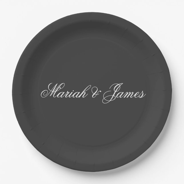 Plain Elegant Minimalist Modern Paper Plates (Front)